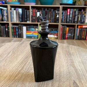Black Decorative Bottle with Silver Snake Stopper
